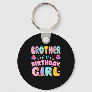 Brother of the birthday girl sweet doughnut birthd key ring
