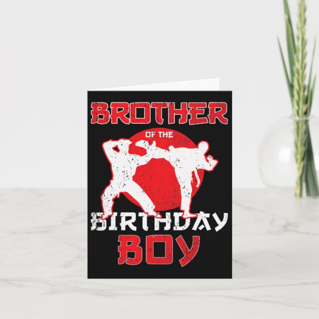 Brother Of The Birthday Karate Taekwondo Boy Marti Card (Front)