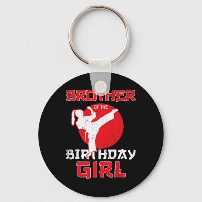Brother Of The Birthday Karate Taekwondo Girl Mart Key Ring (Front)
