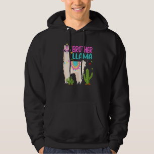 Brother Of The Birthday Llama Girl Matching Family Hoodie
