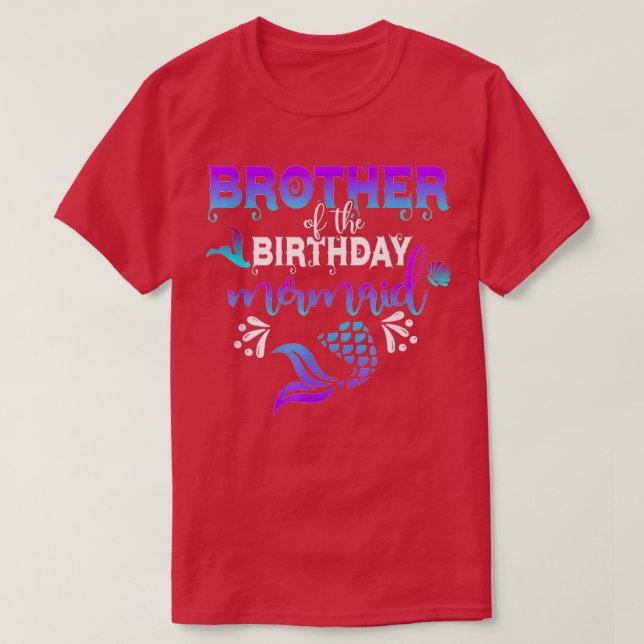 Brother Of The Birthday Mermaid Matching Family 4 T-Shirt (Design Front)