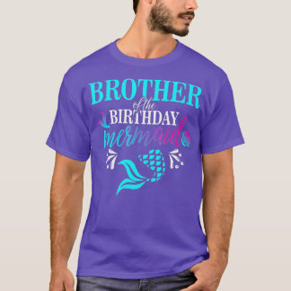 Brother Of The Birthday Mermaid Matching Family  T-Shirt