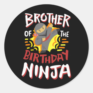 Brother Of The Birthday Ninja Karate Kids Bday Par Classic Round Sticker
