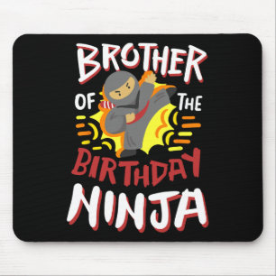 Brother Of The Birthday Ninja Karate Kids Bday Par Mouse Mat