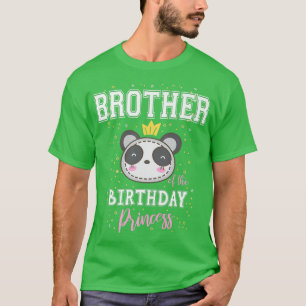 Brother of The Birthday Princess Cute Panda Bear B T-Shirt