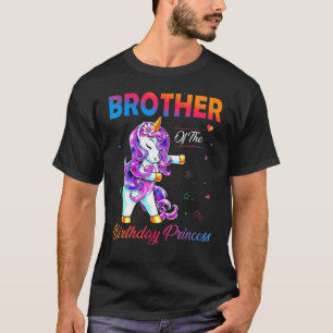 Brother Of The Birthday Princess Flossing Unicorn T-Shirt