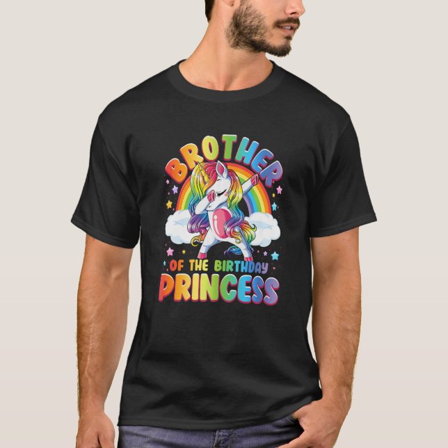 Brother Of The Birthday Princess Unicorn Matching  T-Shirt (Front)
