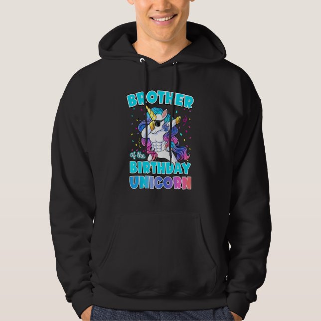Brother Of The Birthday Unicorn Dabbing Unicorn Gi Hoodie (Front)