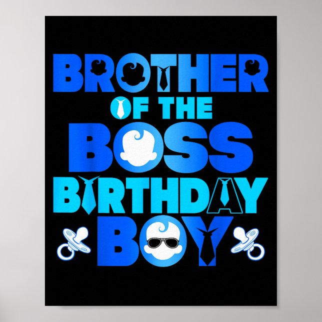 Brother Of The Boss Birthday Boy Baby Family Decor (Front)