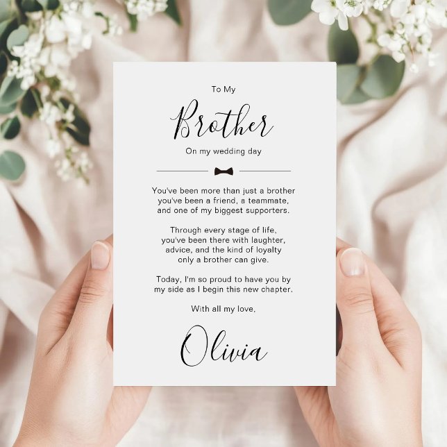 Brother Of The Bride Personalized Wedding Message  Invitation (Creator Uploaded)