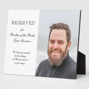 Brother of the Bride Photo Memorial Chair Wedding Plaque