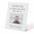 Brother of the Bride Photo Memorial Seat Wedding