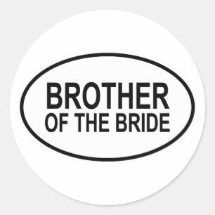 Brother of the Bride Wedding Oval Classic Round Sticker