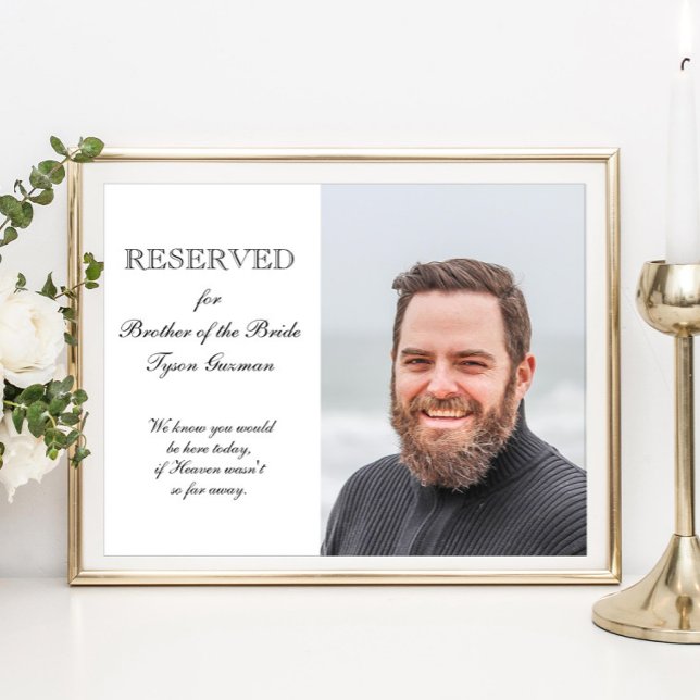 Brother of the Bride With Photo Memorial Wedding Poster (Creator Uploaded)