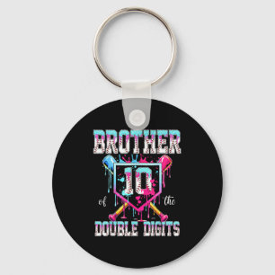 Brother of the double digits 10th birthday boy key ring