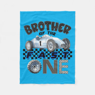 Brother Of The Fast One Birthday 1st Race Car Fleece Blanket