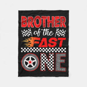 Brother Of The Fast One First Birthday Racing Car  Fleece Blanket