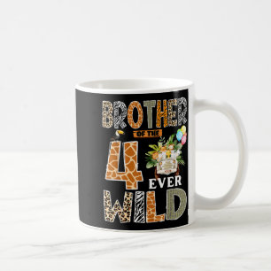 Brother Of The Four Ever Wild Safari 4th Birthday  Coffee Mug