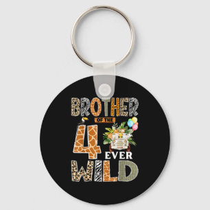 Brother Of The Four Ever Wild Safari 4th Birthday Key Ring