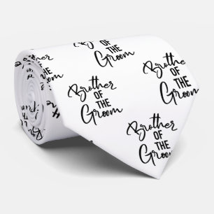 Brother of the Groom Black and White Tie