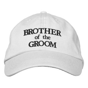 Brother of the Groom black white elegant wedding Embroidered Hat