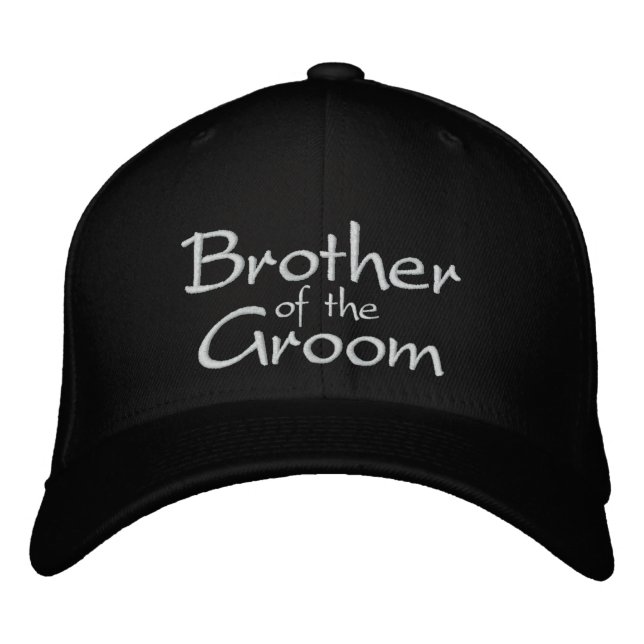 Brother of the Groom Embroidered Wedding Cap (Front)