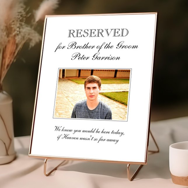 Brother of the Groom Photo Memorial Chair Wedding Poster (Creator Uploaded)