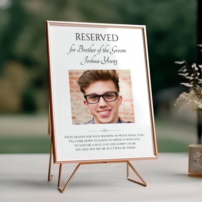 Brother of the Groom Photo Save A Seat Memorial Poster (Creator Uploaded)