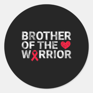 Brother Of The Heart Warrior Heart Disease Awarene Classic Round Sticker