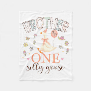 Brother of the one silly goose 1st birthday girl fleece blanket
