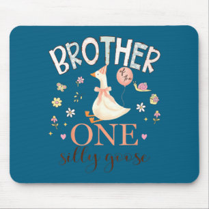 Brother of the one silly goose 1st birthday girl mouse mat