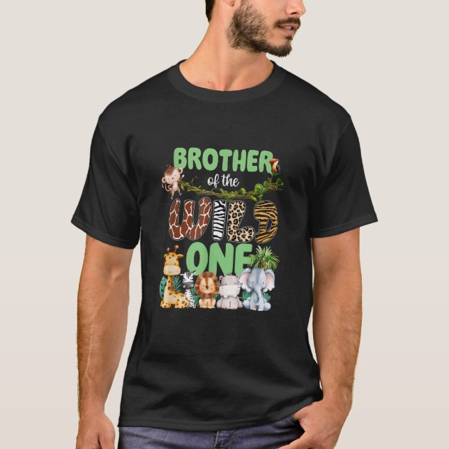 Brother of The Wild One 1st Birthday Boy Kids Safa T-Shirt (Front)