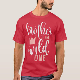 Brother of the Wild One Girl 1st Birthday Pink Fir T-Shirt