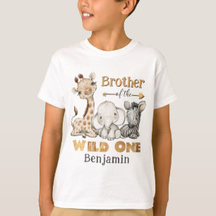 Brother of the Wild One Safari Birthday T-Shirt