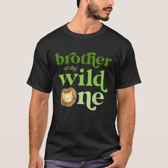 Brother of the Wild One Zoo Birthday Jungle Safari T-Shirt (Front)