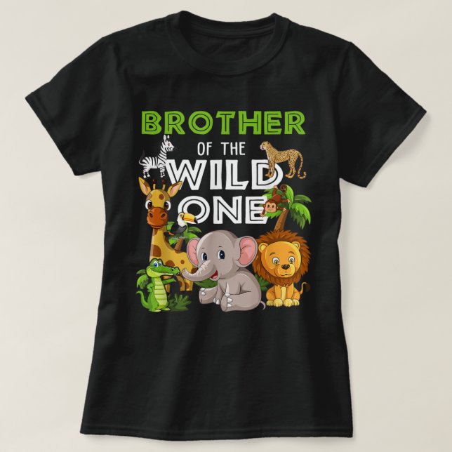 Brother of the Wild One Zoo Birthday Safari Jungle T-Shirt (Design Front)