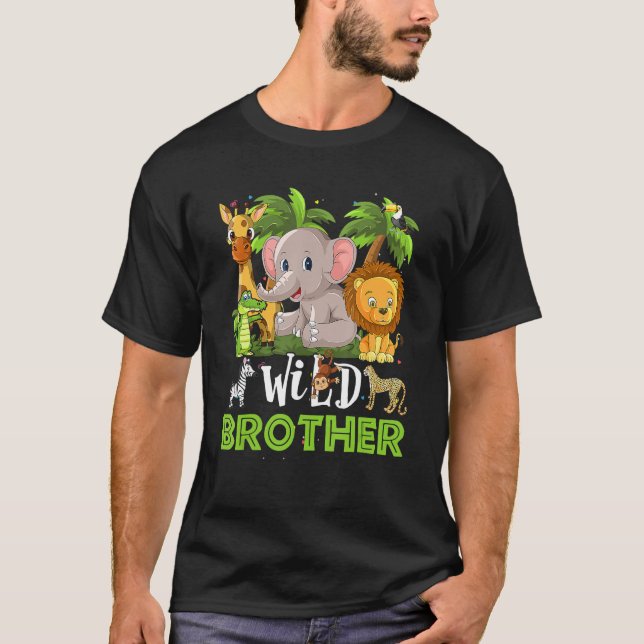 Brother Of The Wild Zoo Birthday Safari Jungle Ani T-Shirt (Front)