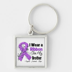 Brother - Pancreatic Cancer Ribbon Key Ring