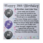 Brother Poem 18th Birthday Tile<br><div class="desc">A great gift for a brother on his 18th birthday</div>