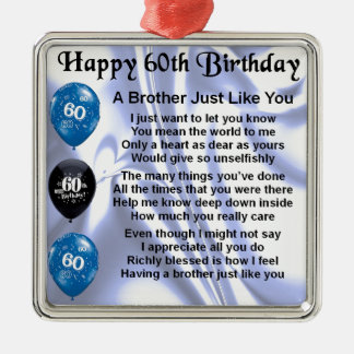 Brother poem 60th Birthday Metal Tree Decoration