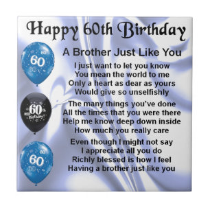 Brother poem 60th Birthday Tile