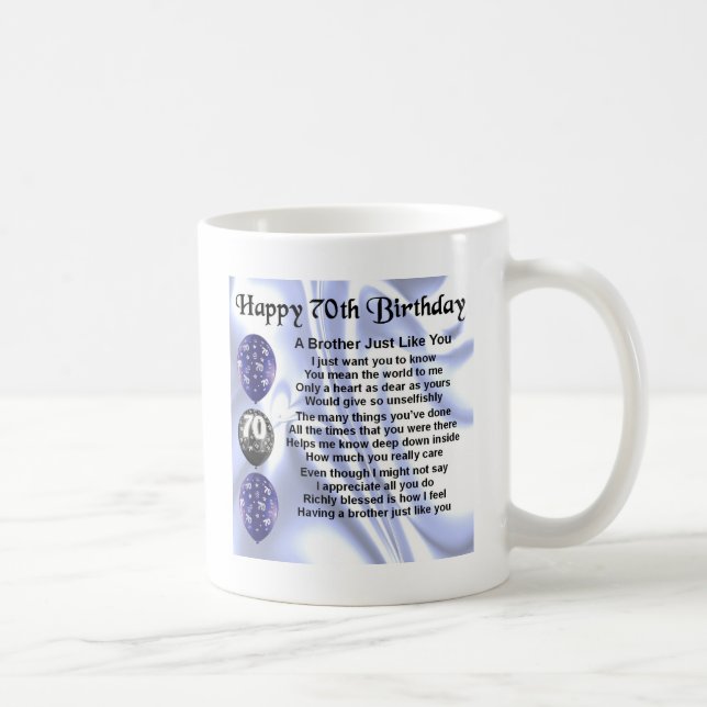 Brother Poem 70th Birthday Coffee Mug (Right)