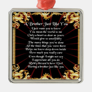 Brother Poem - Black design Metal Tree Decoration