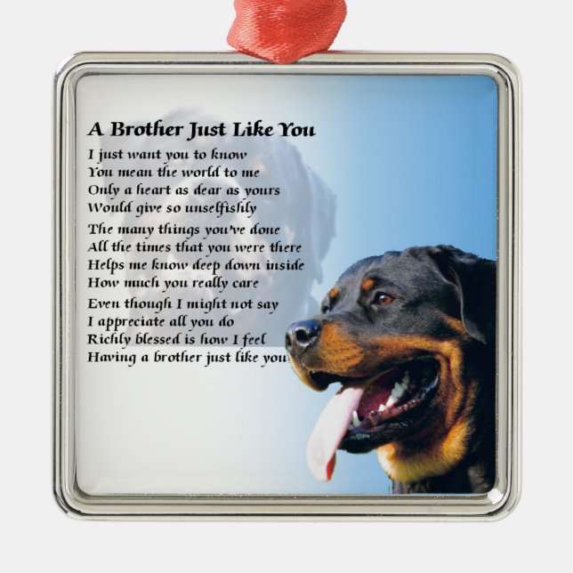 Brother Poem - Rottweiler Metal Tree Decoration (Front)