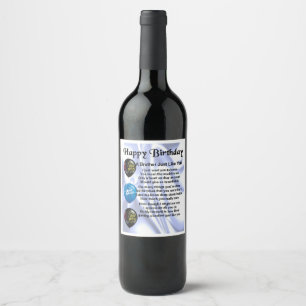 Brother  Poem Wine Bottle Label   Happy  Birthday