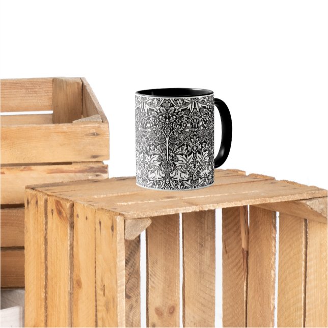 Brother Rabbit Black Pattern William Morris Mug (Creator Uploaded)