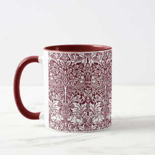 Brother Rabbit Maroon Pattern William Morris Mug