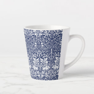 Brother Rabbit Navy Blue Pattern William Morris Latte Mug