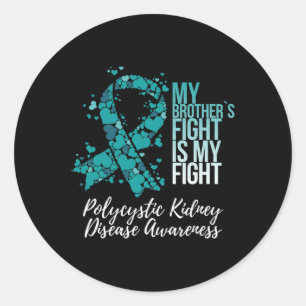 Brother’s Fight Polycystic Kidney Disease Pkd Awar Classic Round Sticker