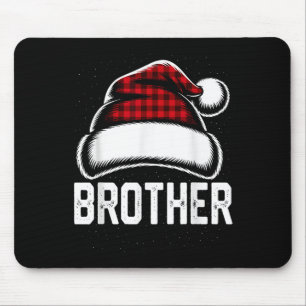 Brother Santa Red Plaid Christmas Family Matching Mouse Mat